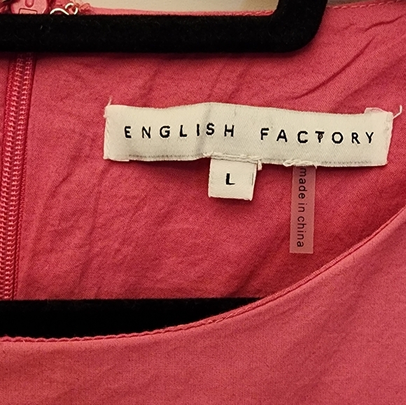 English Factory Tiered Midi Dress Pink sz Lg - Picture 3 of 8